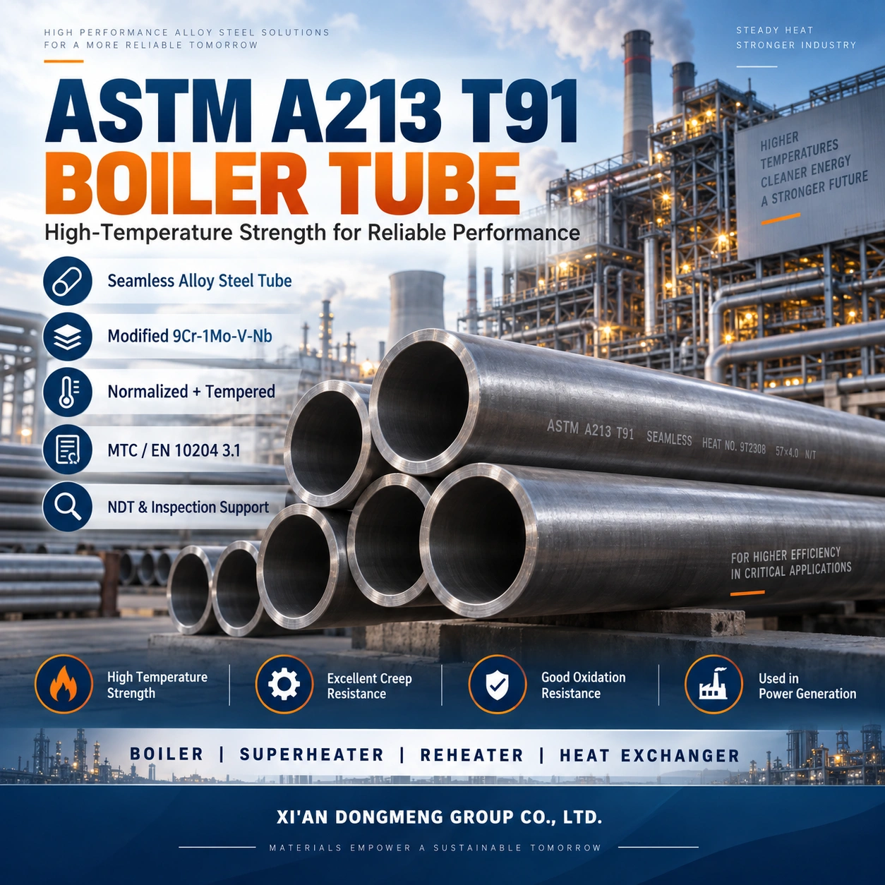 Trubka kotle ASTM A213 T91